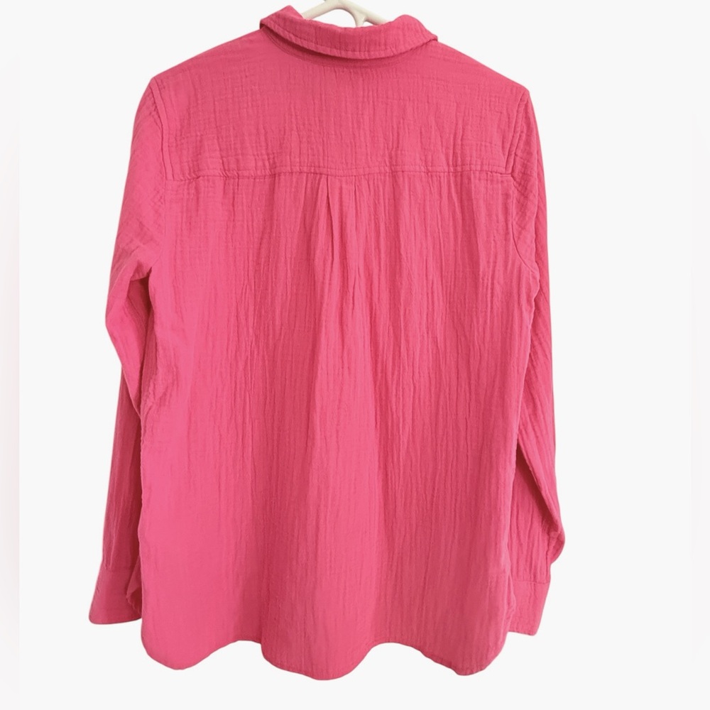 J. Crew Women’s Small Cotton Soft Gauze Button Up Shirt Wild Berry - Picture 10 of 11